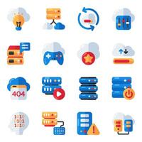 Set of Cloud Technology Flat Icons vector