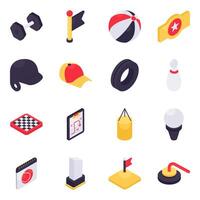 Set of Sports Instruments Isometric Icons vector