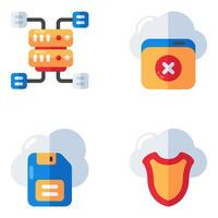 Set of Cloud Computing Flat Icons vector