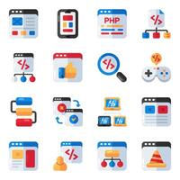 Set of Coding Flat Icons vector