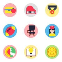 Set of E Learning Flat Icons vector