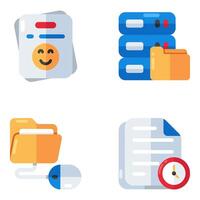 Set of File Formats Flat Icons vector