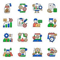 Set of Investment Flat Icons vector