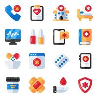 Set of Healthcare Flat Icons vector