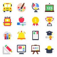 Set of Learning Flat Icons vector