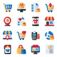 Set of Shopping Flat Icons vector