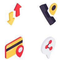 Set of Location Isometric Icons vector