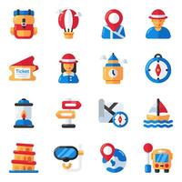 Set of Travel Flat IconsSet of Travel and Holidays Flat Icons vector