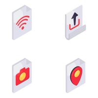 Set of Folders Isometric Icons vector