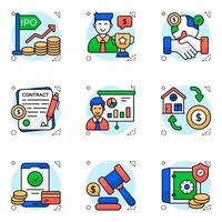 Set of Finance and Development Flat Icons vector