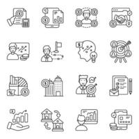 conjunto de iconos de línea de negocios vector