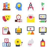 Set of Education and Learning Flat Icons vector