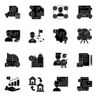 Set of Business Solid Icons vector