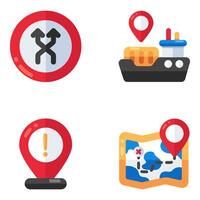 Set of Location Flat Icons vector