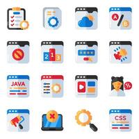 Set of Seo and Analytics Flat Icons vector