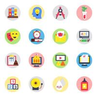 Set of Education and Learning Flat Icons vector