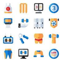 Set of Sports and Gym Flat Icons vector