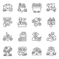 Set of Business and Strategy Line Icons vector