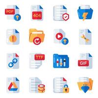 Set of Data Flat Icons vector