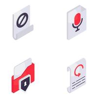 Set of Folders Isometric Icons vector