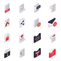 Set of Folders Isometric Icons vector