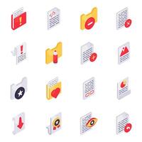 Set of Folders Isometric Icons vector