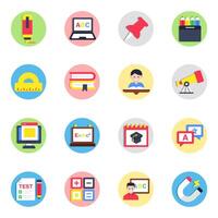 Set of Knowledge Flat Icons vector