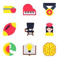 Set of E Learning Flat Icons vector