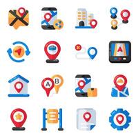 Set of Location Flat Icons vector