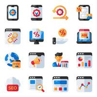 Set of Web and Development Flat Icons vector