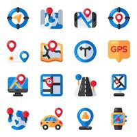 Set of Location Flat Icons vector