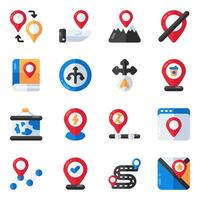 Set of Location Flat Icons vector