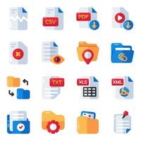 Set of Document Flat Icons vector