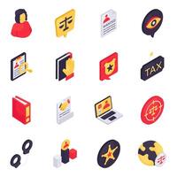 Set of Equity Isometric Icons vector