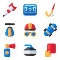 Set of Sports and Games Flat Icons vector