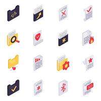 Set of Folders Isometric Icons vector