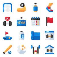 Set of Sports Instruments Flat Icons vector