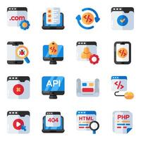 Set of Web and Coding Flat Icons vector