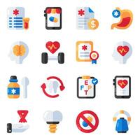 Set of Healthcare and Pharmaceutical Flat Icons vector