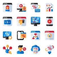 Set of Website and Development Flat Icons vector