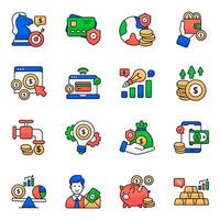Set of Finance and Economy Flat Icons vector