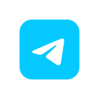 White paper plane on blue background Telegram icon png