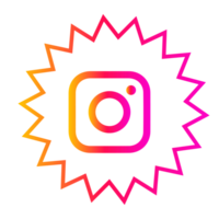 Instagram logotype camera icon, new colourful logo on pc screen. Instagram - free application for sharing photos and videos with the elements of a social network png