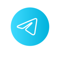 White paper plane on blue background Telegram icon png