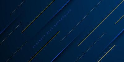 Abstract simple dark blue gradient illustration background with 3d look overlap square with shadow and lights pattern. Orange stripe element pattern. Cool design and luxury. Eps10 vector