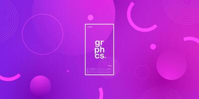 Colorful purple gradient background with dynamic circle shapes pattern. Abstract template and modern texture background. Eps10 vector