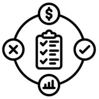 Impact Assessment icon line vector illustration