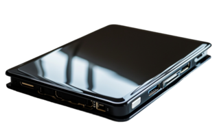 AI generated External Hard Drive Showcase on the transparent background, PNG Format