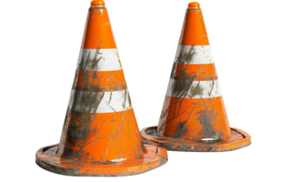 AI generated Safety Cones on Transparent Background png