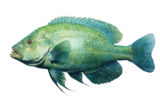 ai gegenereerd Napoleon wrasse Aan transparant achtergrond. png